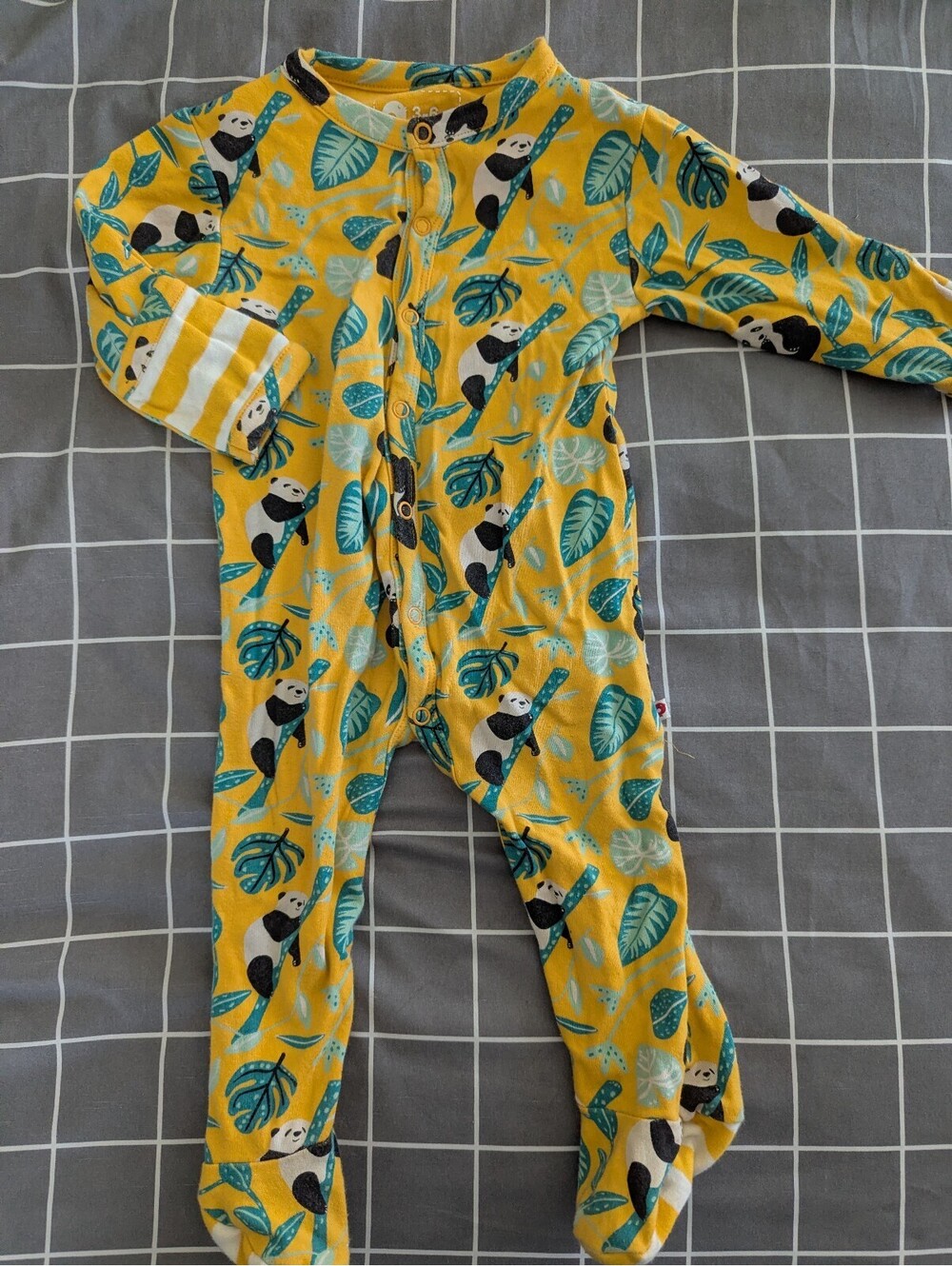 Piccalilly panda and leaves romper
